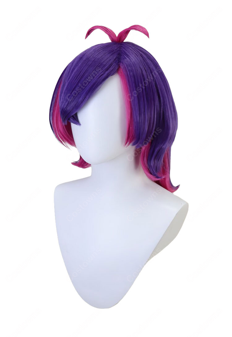 ポケットモンスター ドット コスプレウィッグ 耐熱 かつら ぐるみん 内側ピンク メッシュ アニポケ COSTOWNS-3