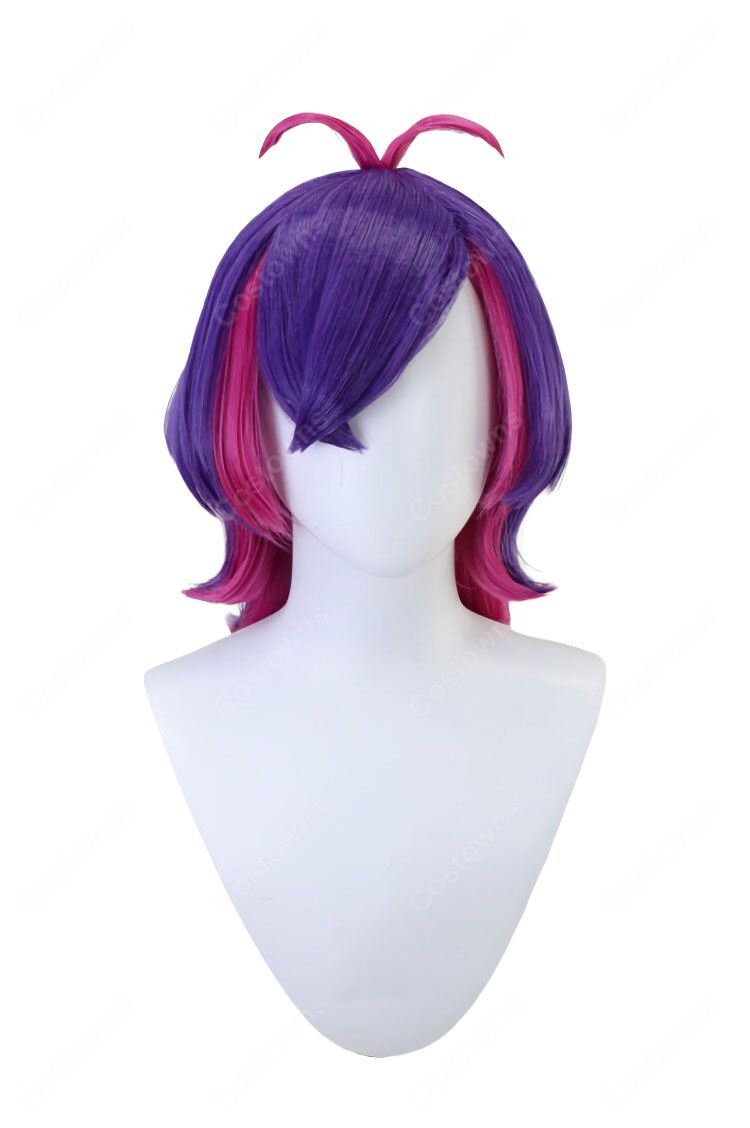 ポケットモンスター ドット コスプレウィッグ 耐熱 かつら ぐるみん 内側ピンク メッシュ アニポケ COSTOWNS-2