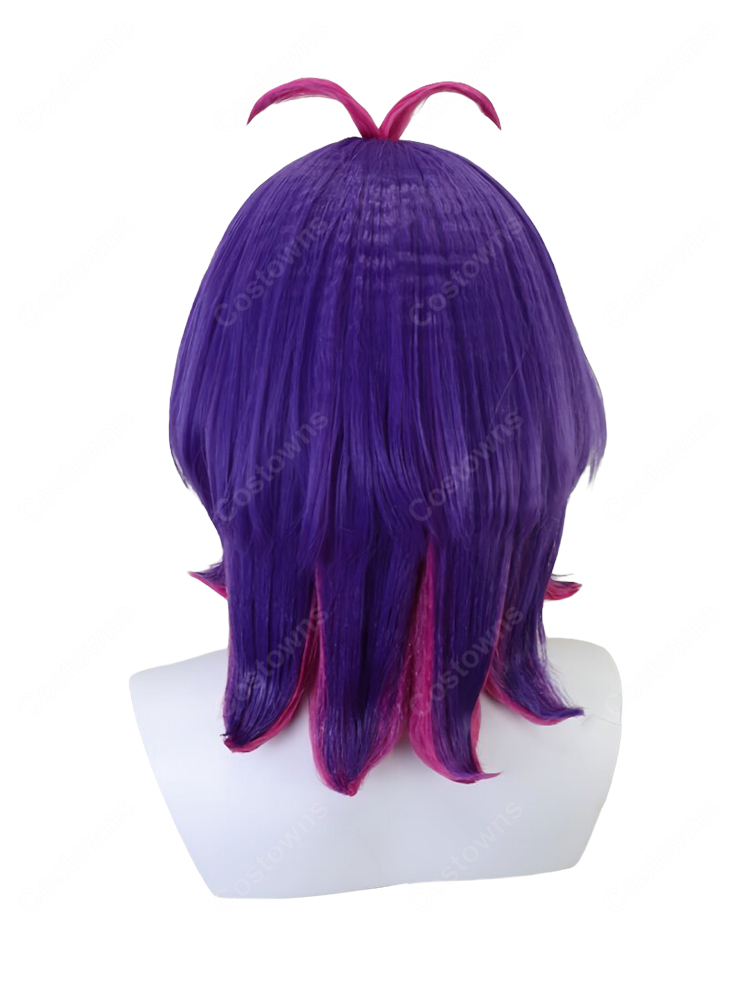 ポケットモンスター ドット コスプレウィッグ 耐熱 かつら ぐるみん 内側ピンク メッシュ アニポケ COSTOWNS-5