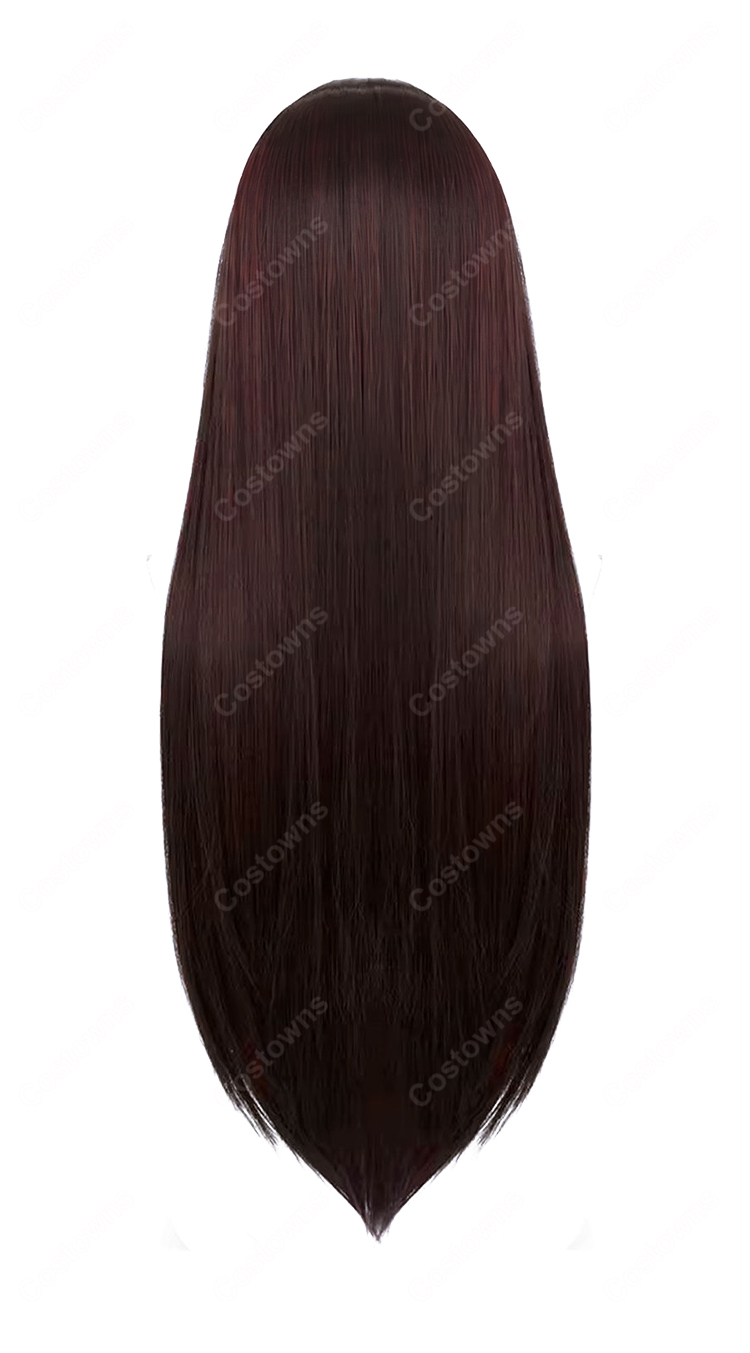 魔法使いの夜×FGO 蒼崎青子 コスプレウィッグ ロング ダークブラウン 姫カット 耐熱 かつら COSTOWNS-3