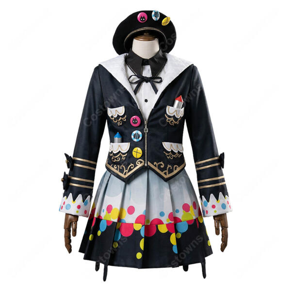 魔法少女ノ魔女裁判 城ケ崎ノア コスプレ衣装 フルセット カラフルドット柄 衣装セット COSTOWNS元の画像