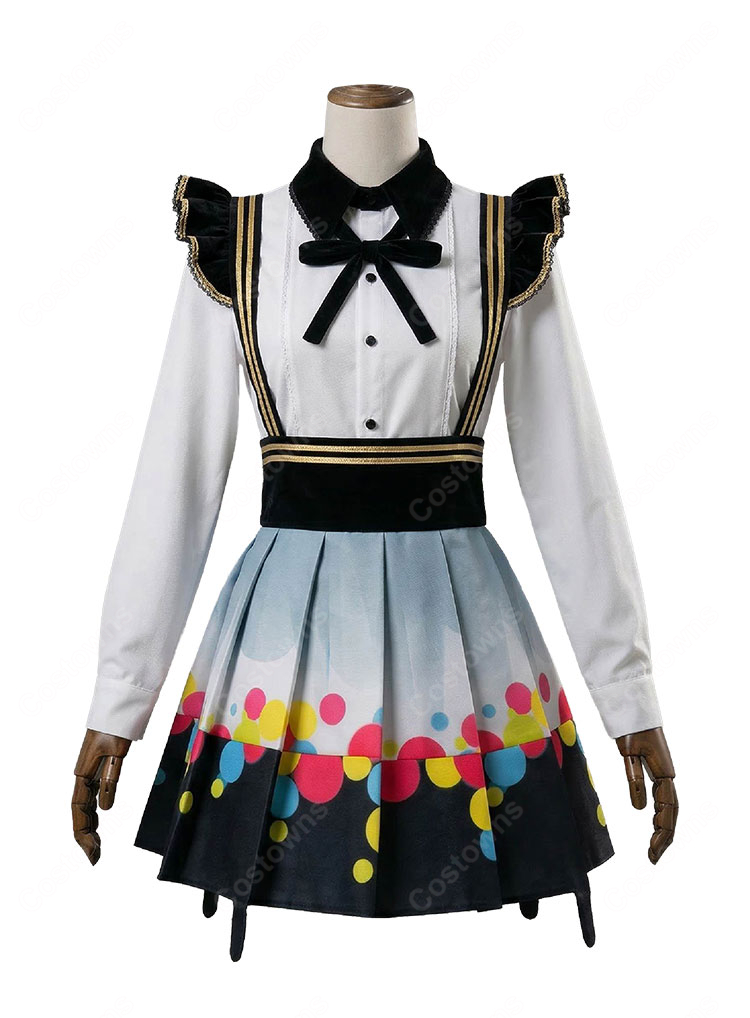 魔法少女ノ魔女裁判 城ケ崎ノア コスプレ衣装 フルセット カラフルドット柄 衣装セット COSTOWNS-5