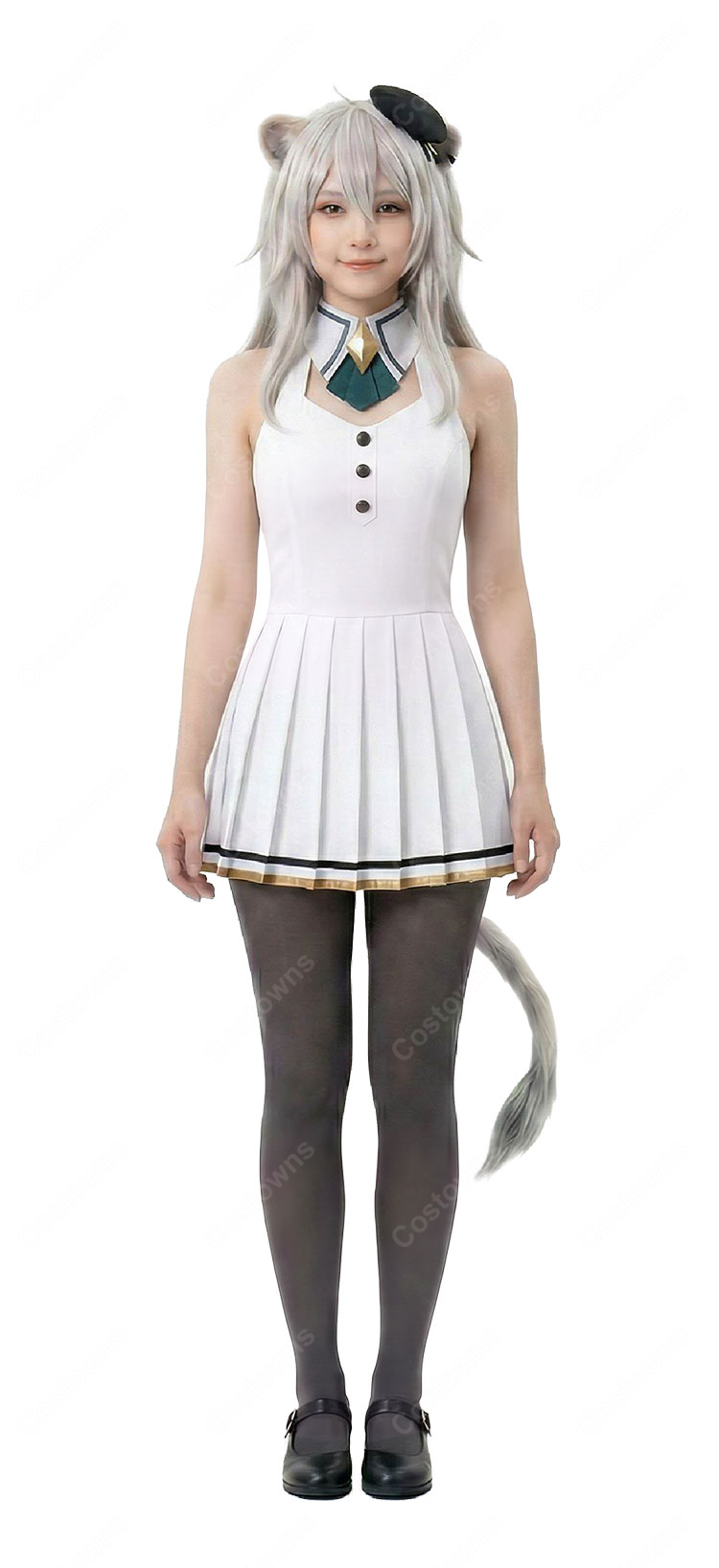 hololive ホロライブ 獅白ぼたん 新衣装 制服Ver. コスプレ衣装 アシンメトリージャケット セット 高品質 COSTOWNS-4