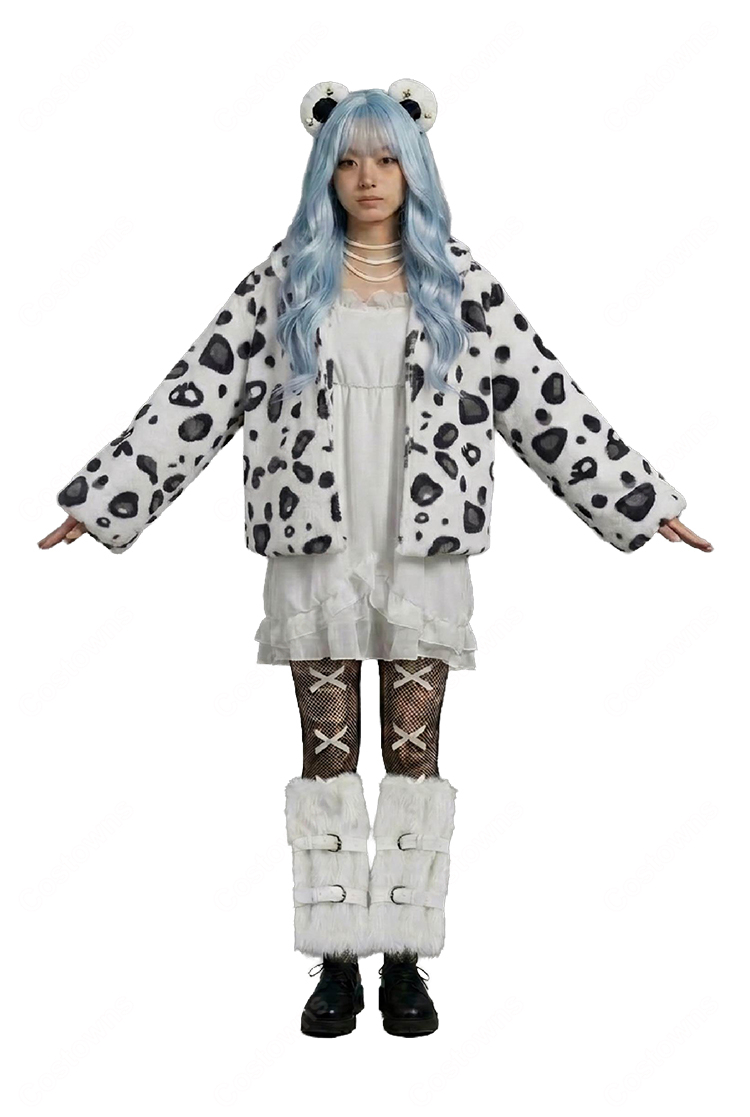 ぶいすぽっ！ 夜乃くろむ 第2衣装 コスプレ衣装 もこもこアニマル柄アウター 私服Ver. 高品質 セット COSTOWNS-5