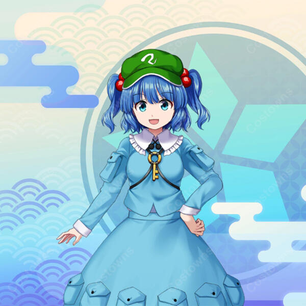 東方Project 河城にとり コスプレ衣装 超妖怪弾頭 妖怪の山 河童 エンジニア オーダーメイドサイズ対応 撮影 イベント 仮装 COSTOWNS オーダメイド可元の画像