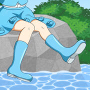 東方Project 河城にとり コスプレ靴 通常衣装 ブルー レインブーツ風 シューズ COSTOWNS