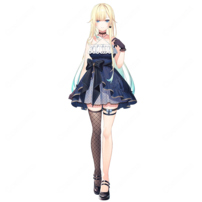 ぶいすぽっ！ 藍沢エマ 初期衣装 コスプレ衣装 ゴスロリ風 ドレス 豪華セット COSTOWNS(202×202)
