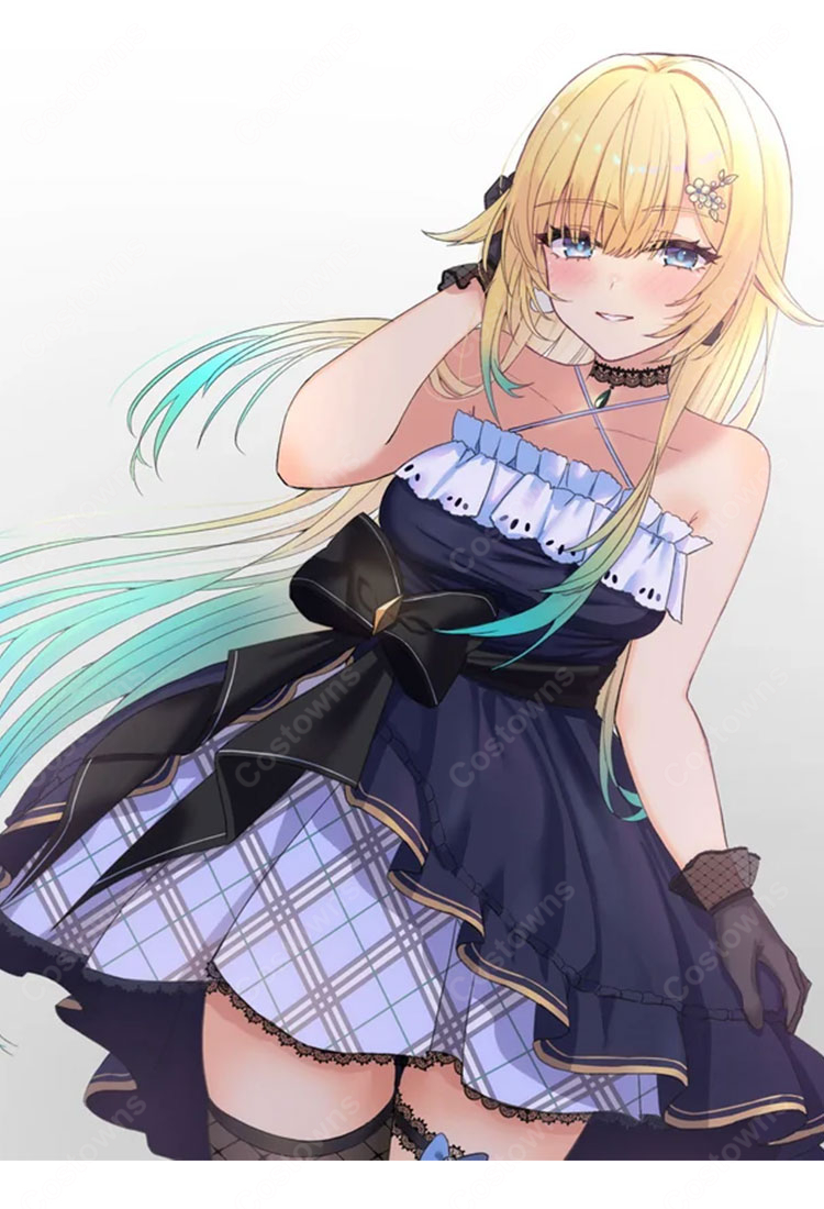 ぶいすぽっ！ 藍沢エマ 初期衣装 コスプレ衣装 ゴスロリ風 ドレス 豪華セット COSTOWNS-3