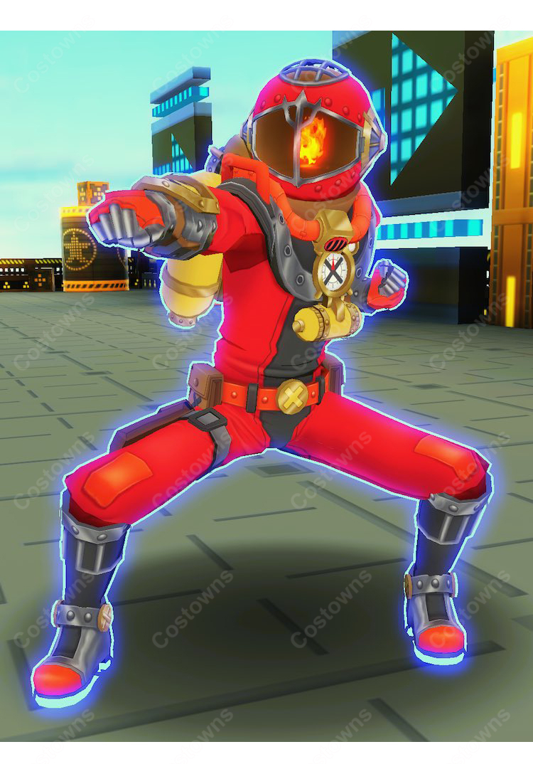 #コンパス 戦闘摂理解析システム イグニス=ウィル=ウィスプ コスプレ衣装 深海専任捜査官ダイバーポリス 水着衣装 潜水服 ヘルメット付き COSTOWNS-4