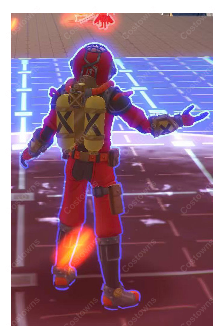 #コンパス 戦闘摂理解析システム イグニス=ウィル=ウィスプ コスプレ衣装 深海専任捜査官ダイバーポリス 水着衣装 潜水服 ヘルメット付き COSTOWNS-3