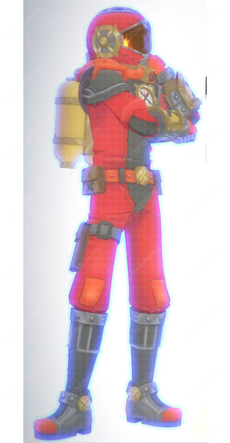 #コンパス 戦闘摂理解析システム イグニス=ウィル=ウィスプ コスプレ衣装 深海専任捜査官ダイバーポリス 水着衣装 潜水服 ヘルメット付き COSTOWNS-2