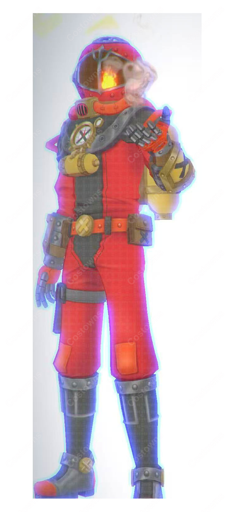 #コンパス 戦闘摂理解析システム イグニス=ウィル=ウィスプ コスプレ衣装 深海専任捜査官ダイバーポリス 水着衣装 潜水服 ヘルメット付き COSTOWNS-1