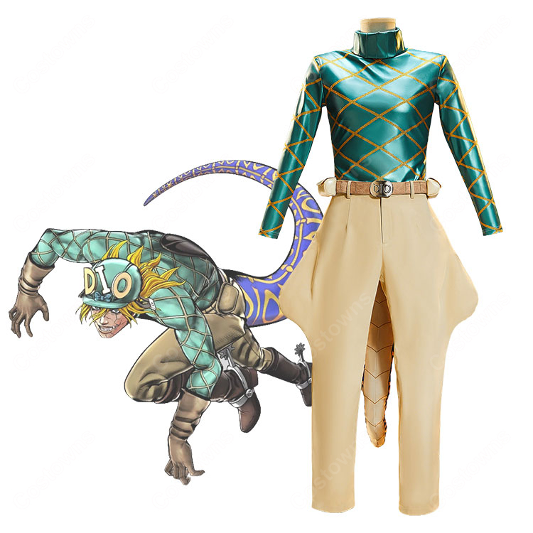 ジョジョの奇妙な冒険 第7部 SBR ディエゴ・ブランドー コスプレ衣装 Dio ジョッキー服 尻尾付き 高品質 COSTOWNS-1