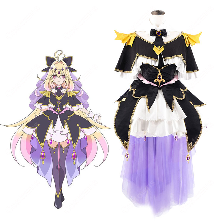 名探偵プリキュア！ 森亜るるか キュアアルカナ・シャドウ 変身後 コスプレ衣装 高品質 豪華セット COSTOWNS-1