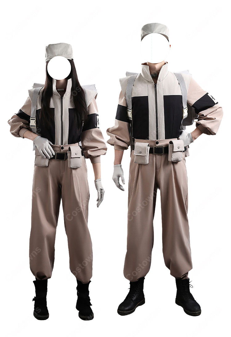 ガチアクタ 掃除屋サポーター 制服 コスプレ衣装 グリス フォロ トウム 衣装セット 刺繍ワッペン付き-4