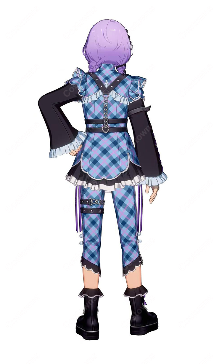 あんさんぶるスターズ！！ 花群冬芽 ユメ Poison Ribbon コスプレウィッグ 三つ編み ラベンダー 耐熱-4