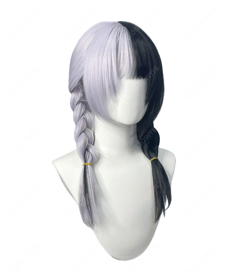 hololive ホロライブ シオリ・ノヴェラ コスプレウィッグ パジャマ衣装 バイカラー おさげ髪 耐熱-3