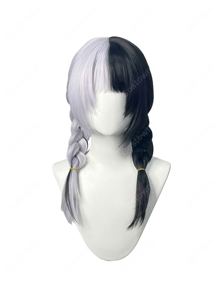 hololive ホロライブ シオリ・ノヴェラ コスプレウィッグ パジャマ衣装 バイカラー おさげ髪 耐熱-2