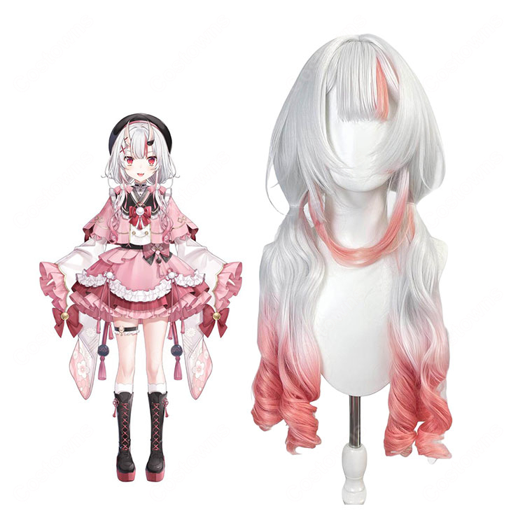 hololive ホロライブ 百鬼あやめ 和風メイド衣装 コスプレウィッグ-1