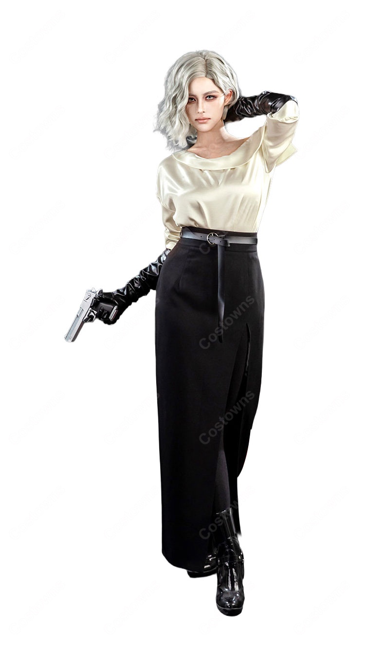 バイオハザード レクイエム グレース・アッシュクロフト FILM NOIR コスプレ衣装 高品質 ドレス セット-2