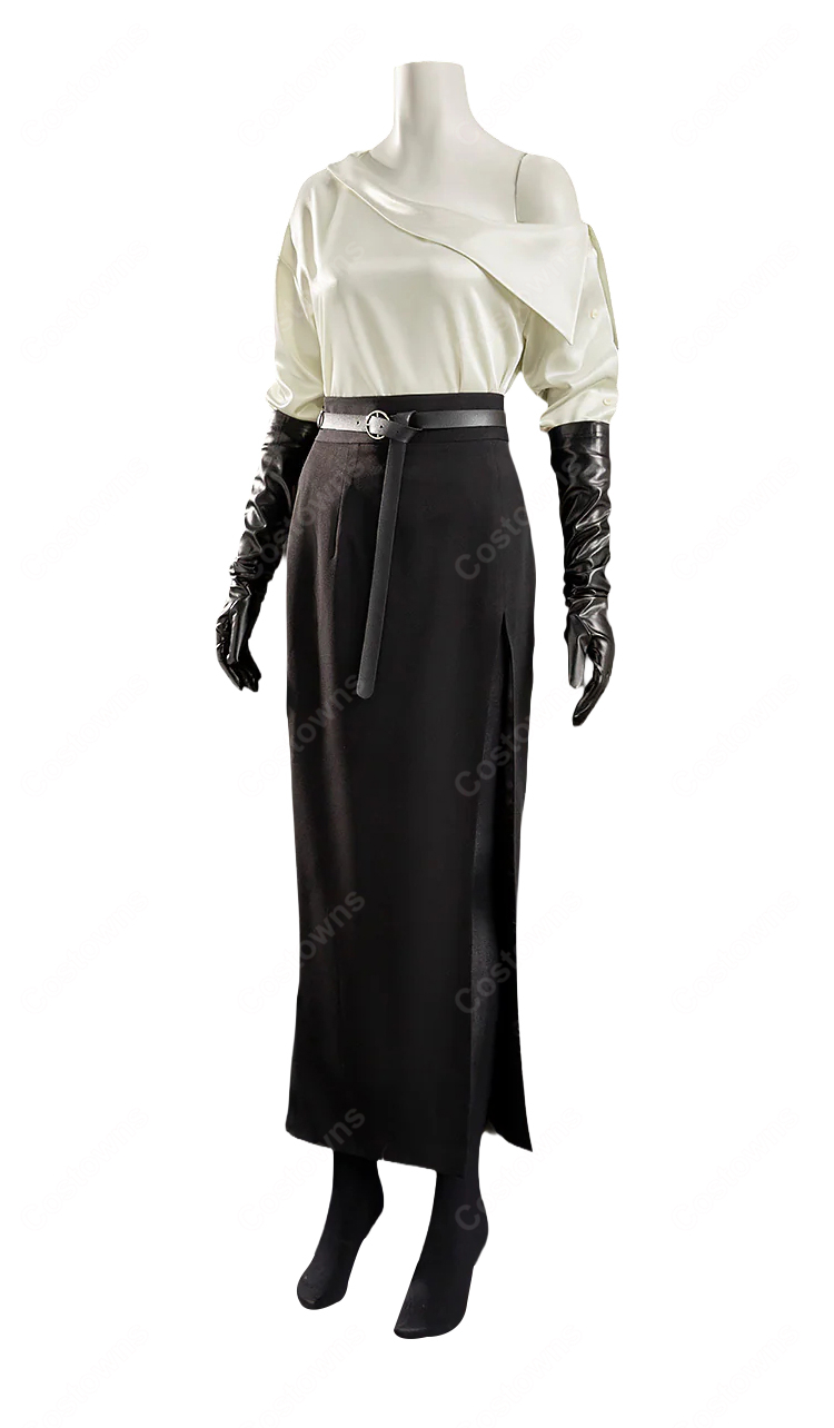 バイオハザード レクイエム グレース・アッシュクロフト FILM NOIR コスプレ衣装 高品質 ドレス セット-6