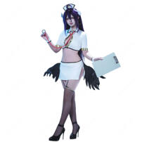 オーバーロード アルベド ナース服 コスプレ衣装 漆黒の翼 聴診器付き セクシー アニメ 仮装