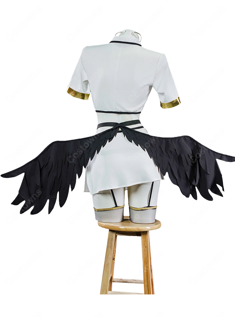 オーバーロード アルベド ナース服 コスプレ衣装 漆黒の翼 聴診器付き セクシー アニメ 仮装-6