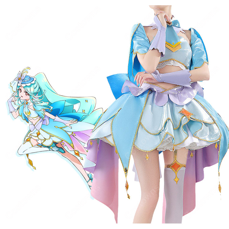 名探偵プリキュア! キュアエクレール コスプレ衣装 変身ドレス ステージ衣装 フルセット-1