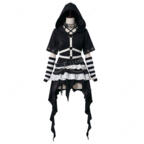 にじさんじ 月ノ美兎 セルメイツ 囚人服 コスプレ衣装 うさ耳 フード付き ボーダー柄