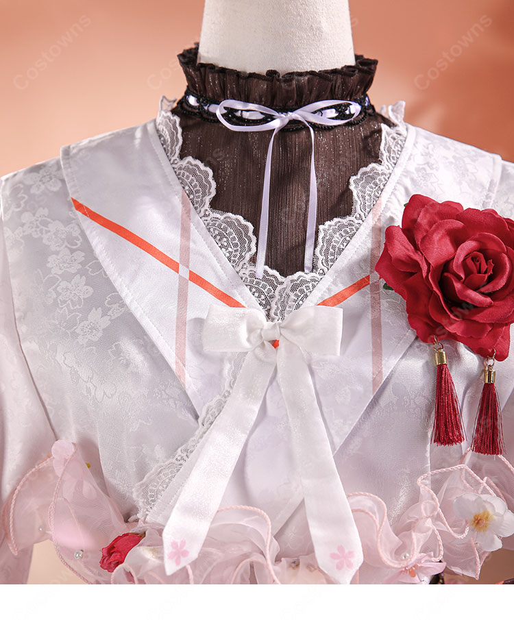 春夏秋冬代行者 春の代行者 花葉雛菊 コスプレ衣装 着物風ドレス 豪華フルセット イベント 撮影-4
