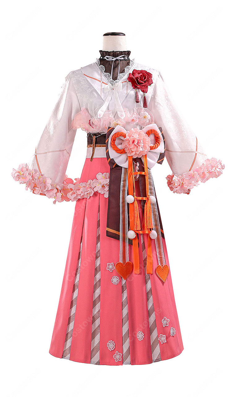 春夏秋冬代行者 春の代行者 花葉雛菊 コスプレ衣装 着物風ドレス 豪華フルセット イベント 撮影-2