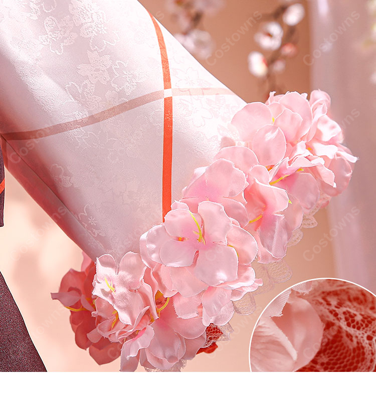 春夏秋冬代行者 春の代行者 花葉雛菊 コスプレ衣装 着物風ドレス 豪華フルセット イベント 撮影-6