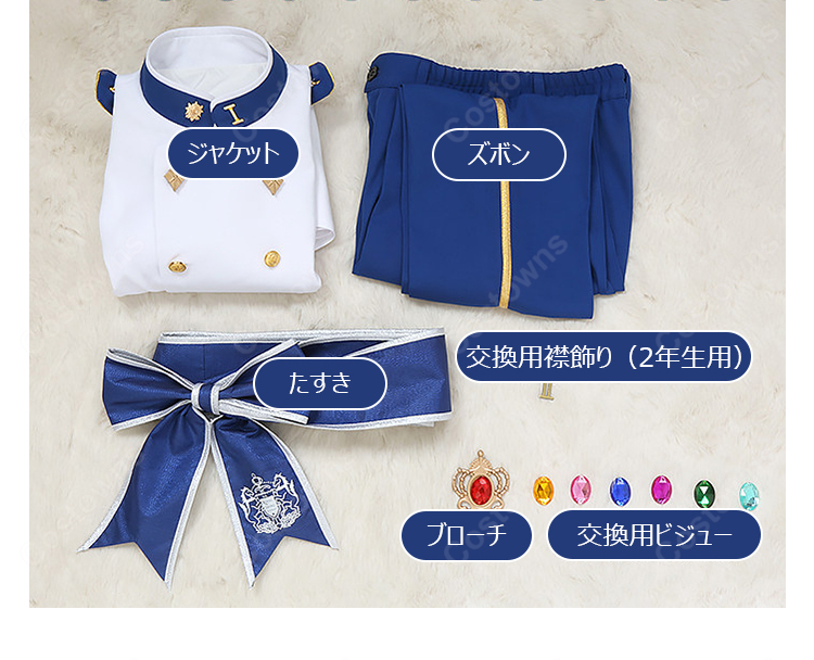 ツイステ ロイヤルソードアカデミー RSA 制服 コスプレ衣装 ネージュ チェーニャ 学年パーツ付き-13