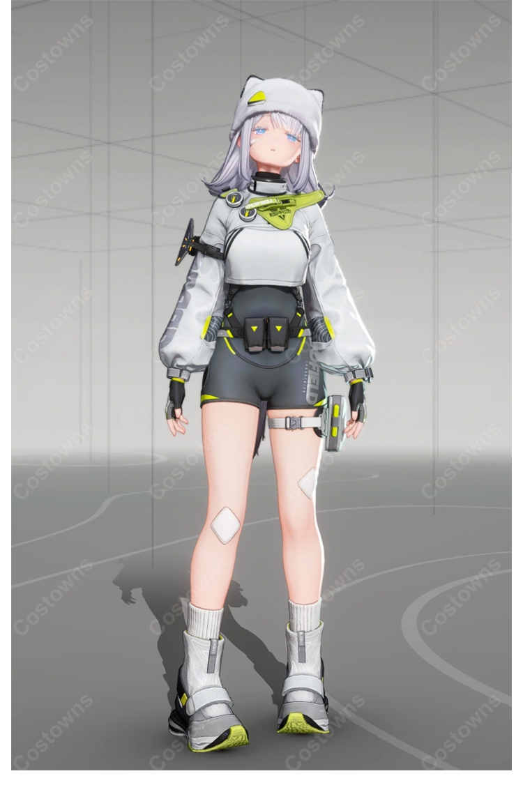 アークナイツ:エンドフィールド エステーラ コスプレ衣装 ネコ耳帽子 ハーネスベルト付き フルセット エンドフィールド工業-4