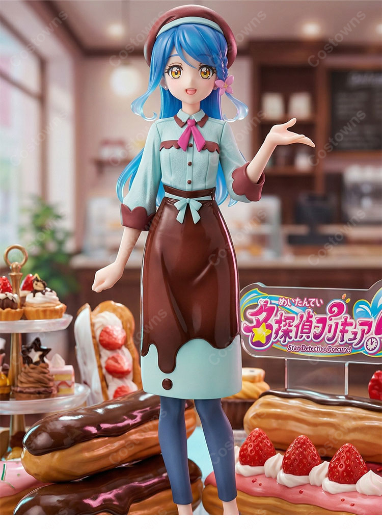 名探偵プリキュア! 帆羽くれあ 通常服 コスプレ衣装 ベレー帽付き 仮装-3