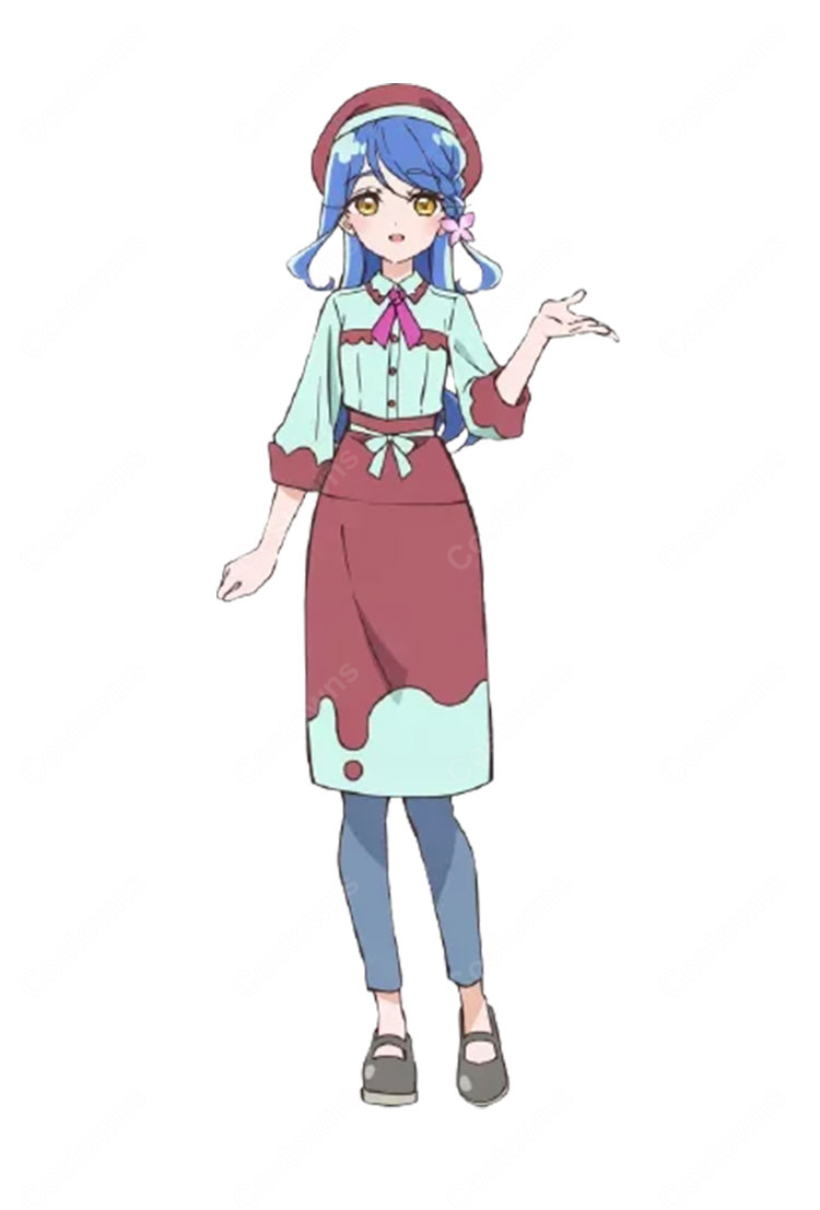 名探偵プリキュア! 帆羽くれあ 通常服 コスプレ衣装 ベレー帽付き 仮装-1