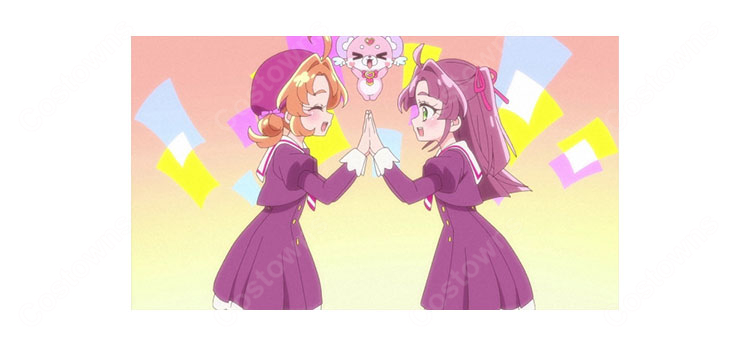 名探偵プリキュア! まことみらい学園 制服 金田れい 依田ゆみ 浅間りえ コスプレ衣装 ワンピースドレス-2