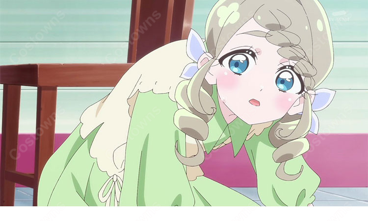 名探偵プリキュア!  来栖エリザ 私服 コスプレ衣装 ワンピース ベスト 日常服-5