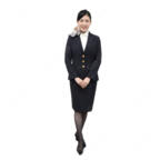 JAL CA 制服 日本航空 客室乗務員 9代目制服 コスプレ衣装 3つボタン ジャケット スカート シャツ スカーフ付き