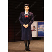 JAL CA 7代目制服 日本航空 客室乗務員 コスプレ衣装 ミリタリー調 ダブルジャケット 帽子・タイ付き フルセット(アイドル制服・学生制服・制服コスプレ衣装でおすすめの商品)