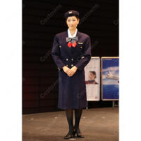 JAL CA 7代目制服 日本航空 客室乗務員 コスプレ衣装 ミリタリー調 ダブルジャケット 帽子・タイ付き フルセット