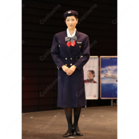 JAL CA 7代目制服 日本航空 客室乗務員 コスプレ衣装 ミリタリー調 ダブルジャケット 帽子・タイ付き フルセット(202×202)
