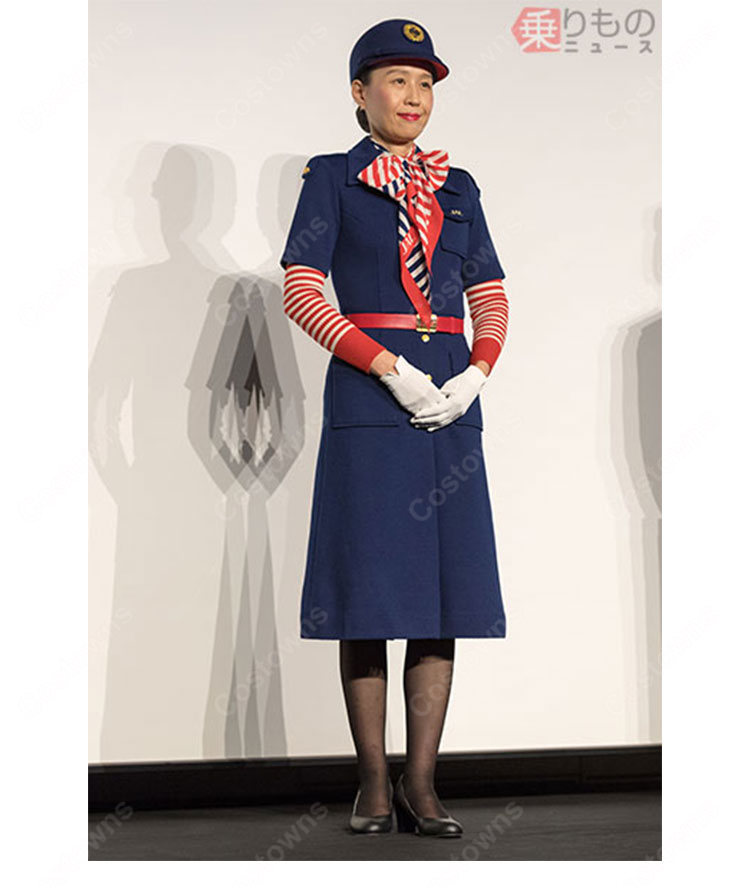JAL CA 6代目制服 日本航空 客室乗務員 コスプレ衣装 スチュワーデス レトロ 航空制服-2