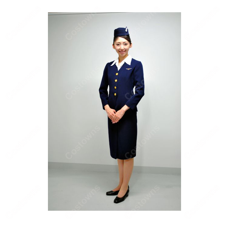 JAL 日本航空 CA 3代目制服 客室乗務員 コスプレ衣装 航空会社 キャビンアテンダント フルセット レトロ制服-1