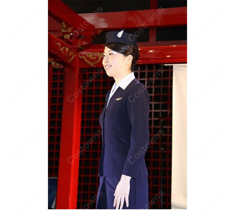 JAL 日本航空 CA 2代目制服 客室乗務員 コスプレ衣装 航空会社 キャビンアテンダント 4点セット レトロ制服-4