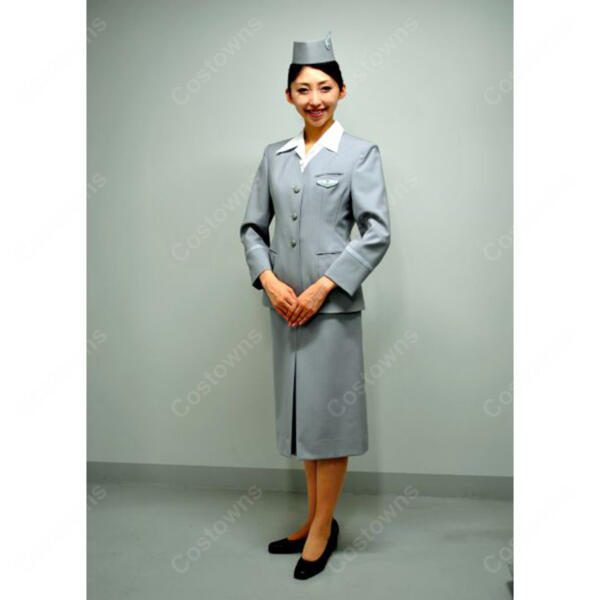 JAL 日本航空 CA 初代制服 3号 夏服 客室乗務員 コスプレ衣装 航空会社 キャビンアテンダント 4点セット レトロ制服 オーダメイド可元の画像
