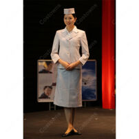 JAL CA 初代1号制服 夏服 日本航空 客室乗務員 コスプレ衣装 航空会社 キャビンアテンダント 4点セット レトロ制服(CA制服・航空会社風制服)
