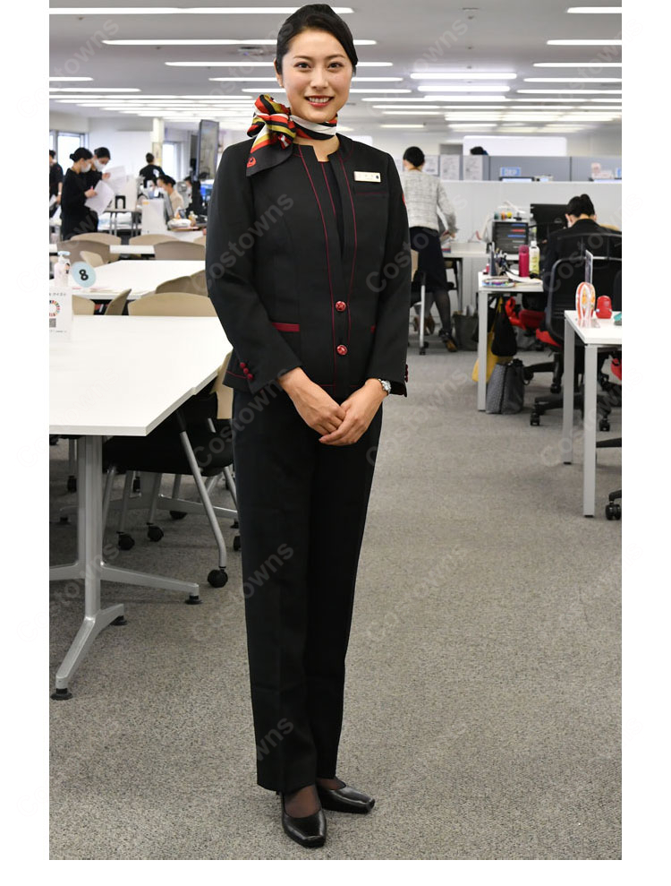 JAL 日本航空 CA 11代目制服 パンツスタイル 客室乗務員 コスプレ衣装 航空会社 キャビンアテンダント フルセット 現行制服-2