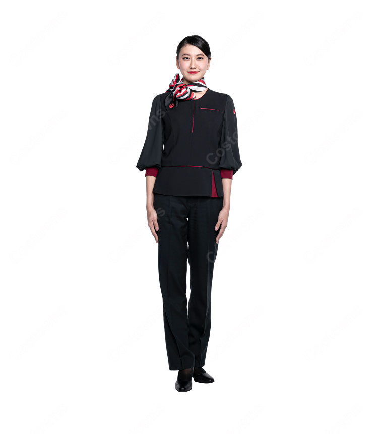 JAL 日本航空 CA 11代目制服 パンツスタイル 客室乗務員 コスプレ衣装 航空会社 キャビンアテンダント フルセット 現行制服-1