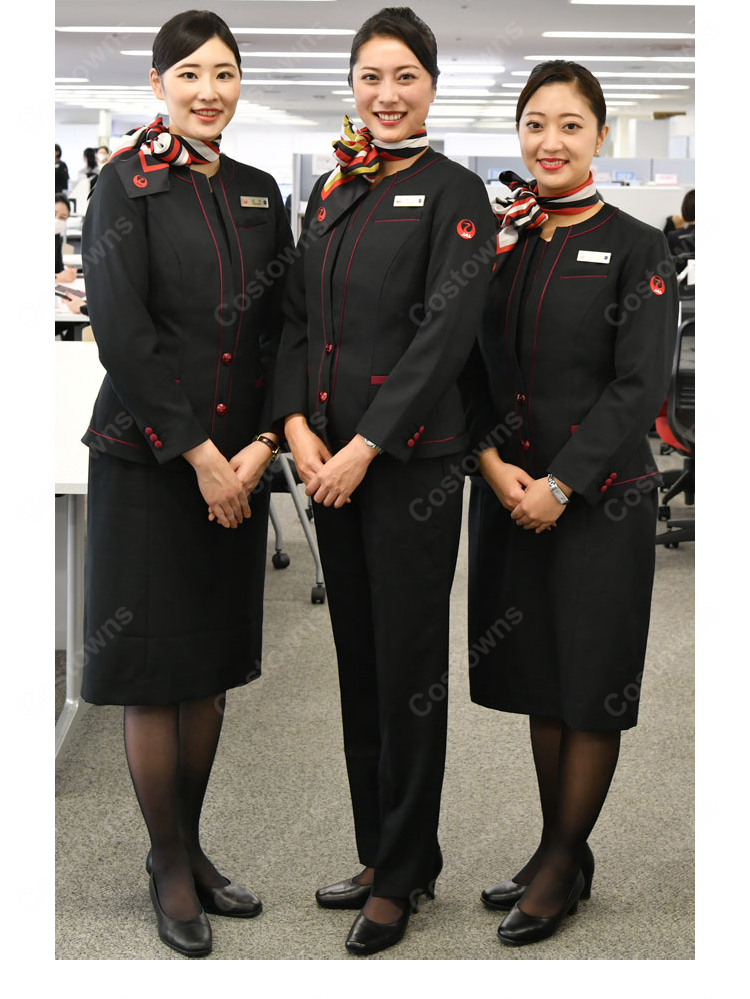 JAL 日本航空 CA 11代目制服 パンツスタイル 客室乗務員 コスプレ衣装 航空会社 キャビンアテンダント フルセット 現行制服-4